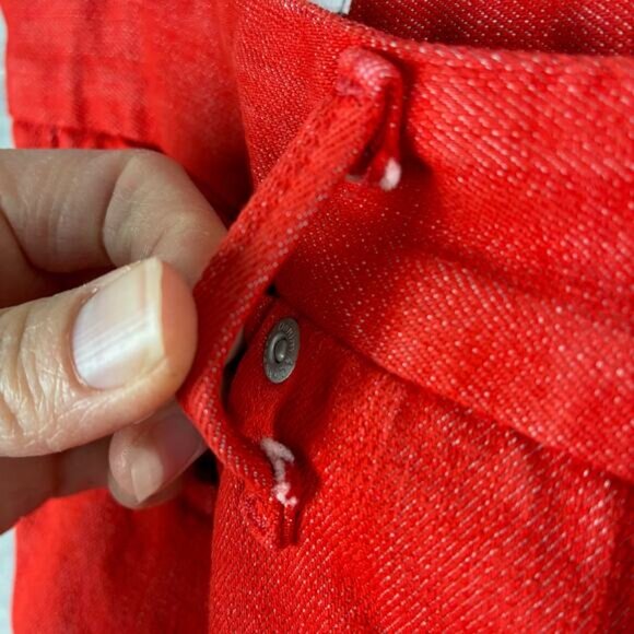 VTG Paper Denim and Cloth Jeans Jayne Wide Leg Mid Rise 27 Chili Red Designer - Picture 5 of 16